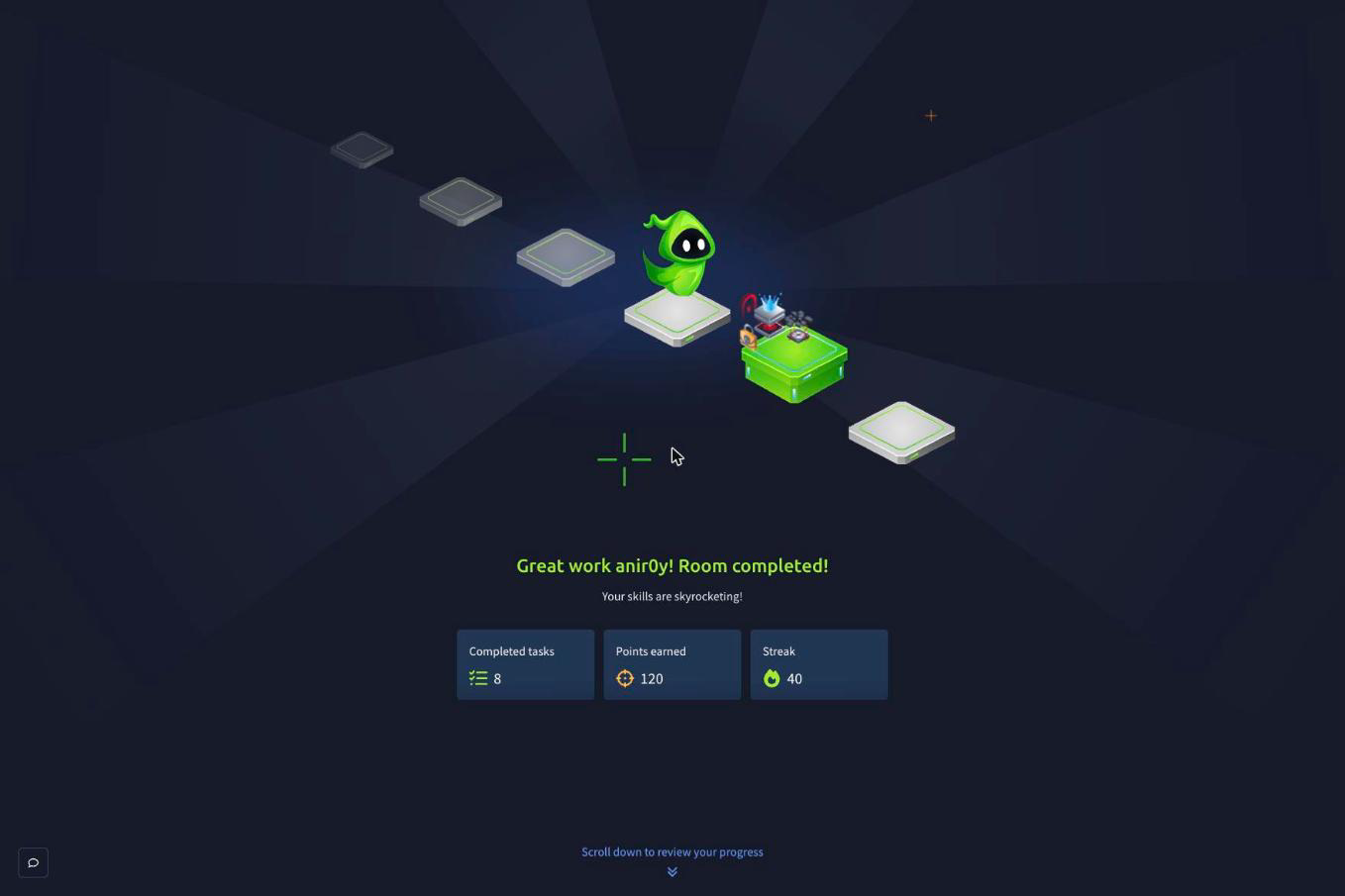 TryHackMe Detecting AD Lateral Movement completed, 8 tasks, 120 points