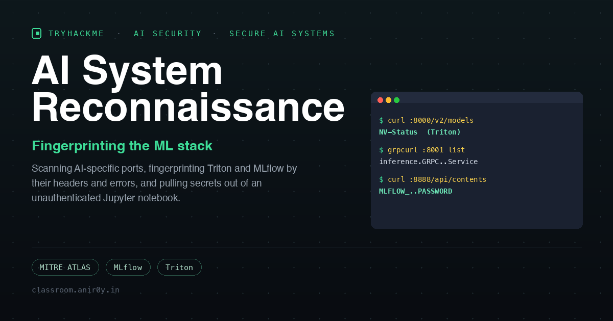 TryHackMe AI System Reconnaissance — Fingerprinting the ML Stack