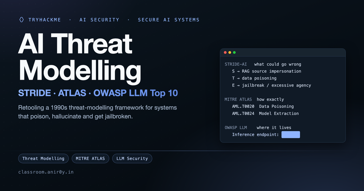 TryHackMe AI Threat Modelling, STRIDE, ATLAS and OWASP