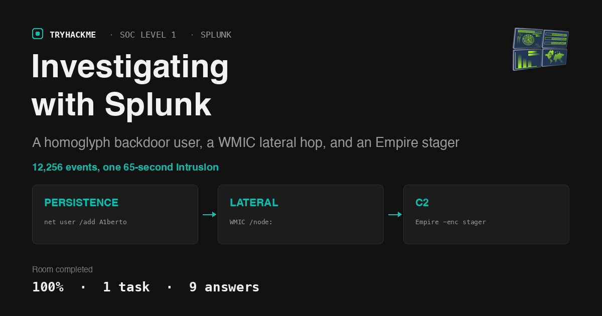 TryHackMe Investigating with Splunk Walkthrough