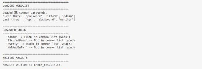 files_demo.py reporting 58 common passwords loaded