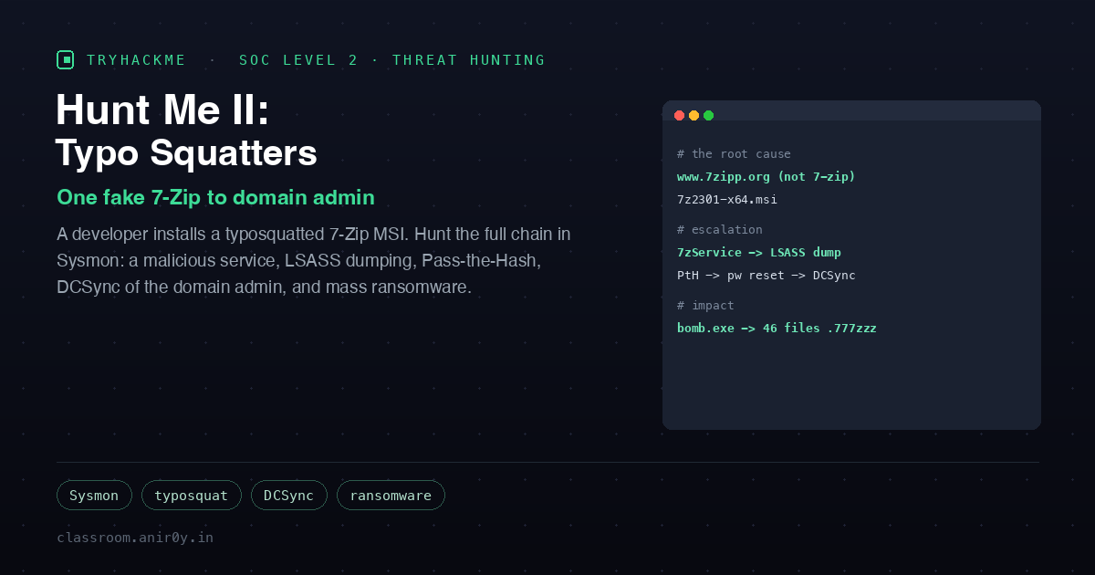 TryHackMe Hunt Me II Typo Squatters: One MSI to Domain Admin